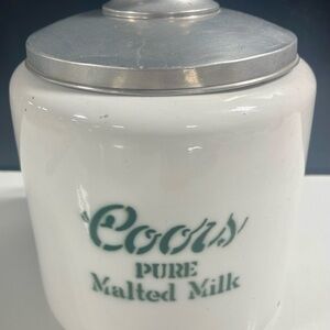 Coors Pure Malted Milk Porcelain Cannister w Lid